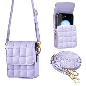 Funda tipo Cartera de cuero PU para mujer para <span class=keywords><strong>Samsung</strong></span> Z <span class=keywords><strong>Flip</strong></span> 6 para Huawei P50 Pocket OPPO Find N3 <span class=keywords><strong>Flip</strong></span> Motorola Razr 50 Ultra-a prueba de golpes - Product Image 2