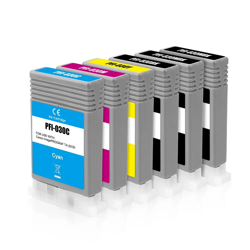 Ocbestjet 55ML/PC PFI-030 PFI030 Compatible Ink Cartridge With One Time Chip For Canon IPF Imageprograf TA20 TA30 Printer