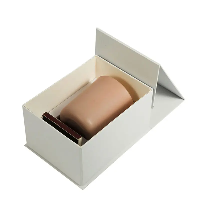 Mecobsci — boîte de bougie magnétique de luxe, Logo personnalisé, Kraft blanc, Design gratuit d'usine