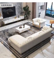 Hochwertige italienische Leder Luxus modulare Sofa garnitur Weiße Villa Sofa für Wohnzimmer & Hotel Echte Leder möbel