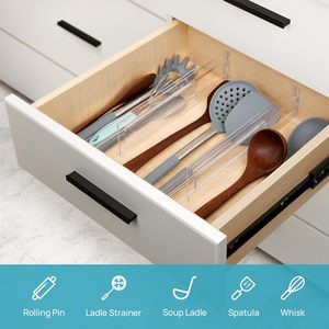 Big and <b>Deep</b> Drawer Clear Expandable Drawer Organizers Separator Adjustable Drawer Dividers <b>Shelf</b> - Product Image 6
