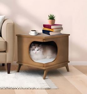 Meuble de rangement multifonctionnel 2-en-1 pour salon, en bois, adapté aux animaux domestiques - Product Image 5