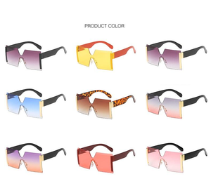 Gafas de sol sin montura con degradado siamés y montura grande de moda, adecuadas para uso en exteriores - Product Image 1