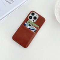 Étui de téléphone en cuir PU d'agneau à double insertion de carte, antichoc, de haute qualité, pour 17 16 15 14, design simple et luxueux pour les affaires