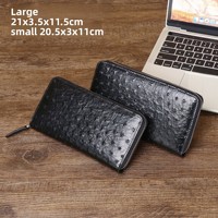 Tas Genggam Pria Pola Burung Unta Baru Tas Tangan Dompet Setelan Modis Gaya Panjang Tas Penyimpanan Multifungsi