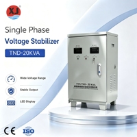 Stabilisateur de tension monophasé TND 220V, large plage d'entrée 90-280V, 1KVA 3KVA 5KVA 10KVA 20KVA, Cuivre, Écran LCD, pour la maison