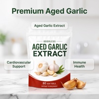 Complément d'ail vieilli sans odeur OEM 7500mg, capsules molles d'extrait d'ail vieilli pour le soutien cardiaque et immunitaire