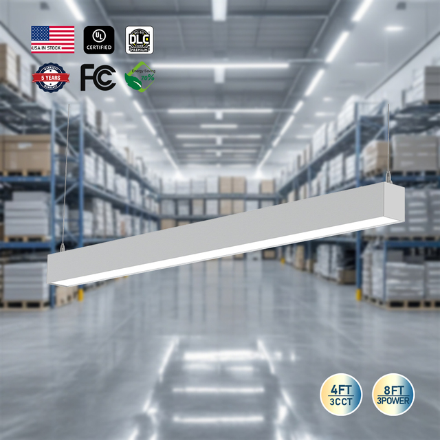 Factory Direct High Quality LED Architectural Linear Light 40/32/24W IP20 Rated 5-Year Warranty Aluminum Industrial Dimmable DLC