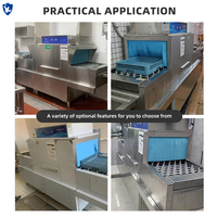 Lavavajillas Industrial de Alta Velocidad de 380V 43KW, Lavavajillas de Banda Transportadora de 2.8m para Restaurante o Cantina