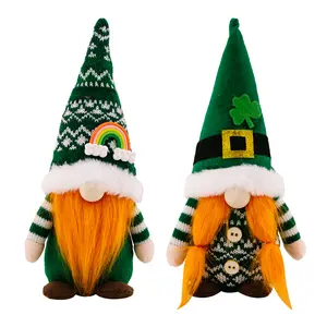 St Patrick's Day Decorações Plush Gnome Verde Faceless Doll Irish Day Party Decor Saint Patrick Ornaments Irish Gifts
