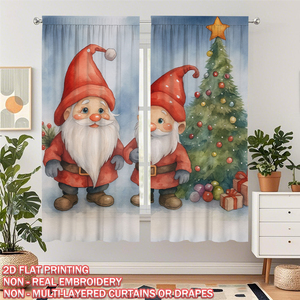 Rideau occultant moderne COSENNATUR en polyester brossé à imprimé numérique de Noël, avec passe-tringle, 150 g/m², pour toutes les saisons, idéal pour la maison et les fêtes. - Product Image 5