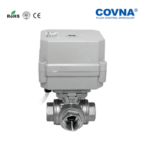วาล์วบอลไฟฟ้า COVNA แบบ 3 ทาง พอร์ต T 12V DC สแตนเลส พร้อมมอเตอร์ควบคุมการไหลของน้ำ - Product Image 3