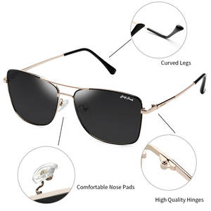 Gafas de Sol de Piloto Grises Unisex con Lentes Polarizadas TAC UV400, Modelo 1297 - Product Image 4