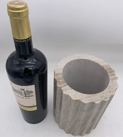 Seau à glace de luxe en marbre blanc strié, refroidisseur à vin lumineux 16 oz pour une utilisation plus fraîche, décoration élégante sur pied, fêtes, boissons