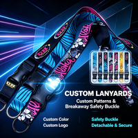 Lanière de sécurité personnalisée en polyester pour clés, avec boucle détachable, sangle pour badge d'identification et logo imprimé par sublimation sur mesure – Vente en gros