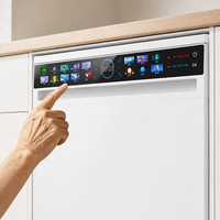 Lave-vaisselle encastrable 18 couverts 60 cm Écran tactile couleur Séchage à air chaud Ouverture automatique de la porte Bac en acier inoxydable 3 foyers