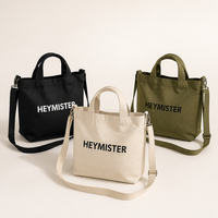 Sac fourre-tout en toile à bandoulière avec sangle réglable, poche intérieure zippée, fermeture à bouton-pression, vente en gros, personnalisable OEM pour usage quotidien