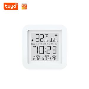 2,4G Tuya WLAN-Wecker Kalender Innenraum-Tester Smart Hygrometer Thermometer Temperatur-Feuchtigkeitsmesser mit LCD-Bildschirm - Product Image 1