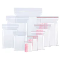 Sachet Doypack PE transparent de haute qualité, refermable à fermeture éclair, recyclable, avec logo personnalisé, pour emballage de sucre
