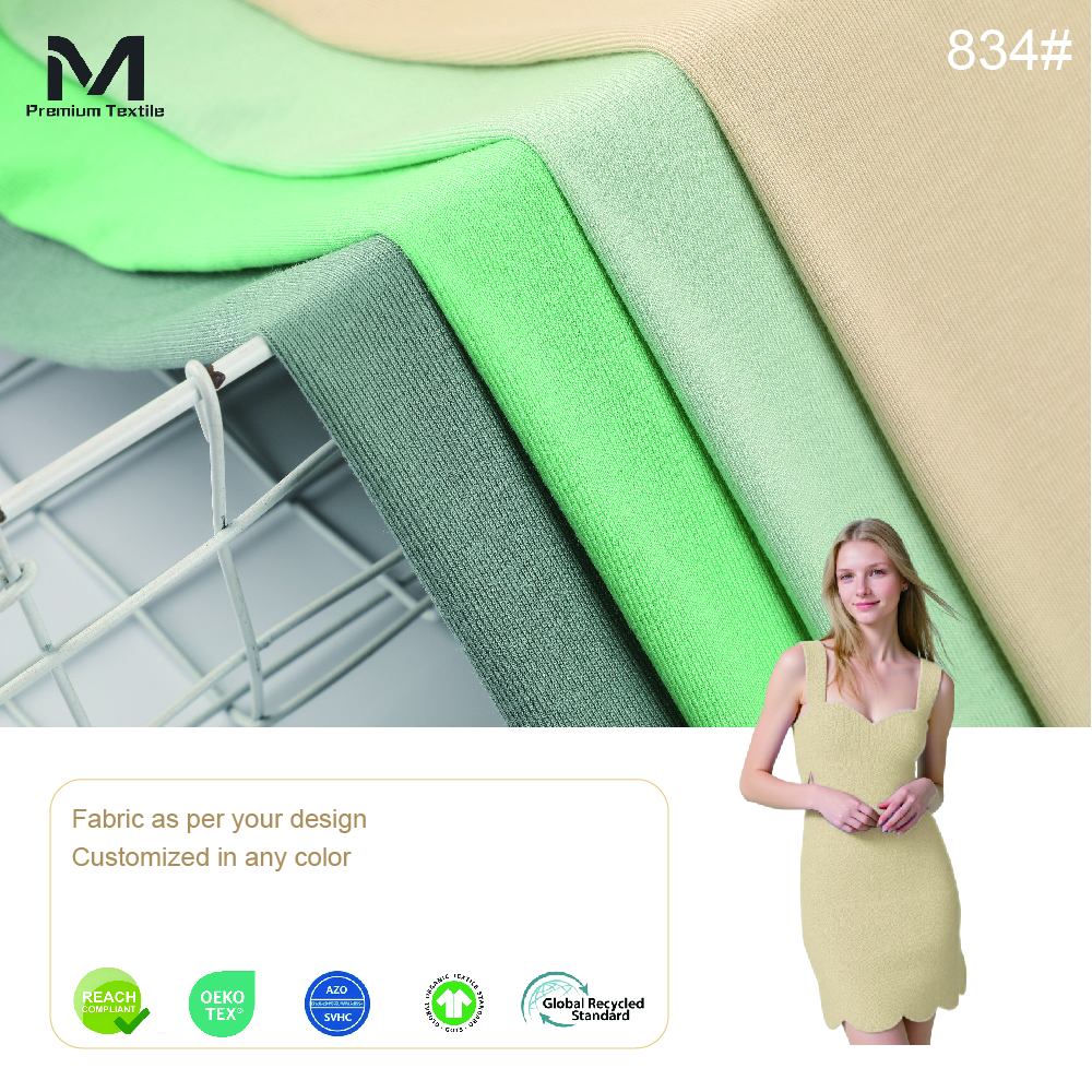 Flexible GOTS Cotton Knit Fabric For Eco-Friendly Stretch Robes And Luxurious OEKO-TEX Skin-Friendly Perfect 834#