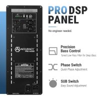 Accuracy Pro Audio WQ18D1-7.5K Altavoces Amplificados Profesionales de Alta Calidad de 900 W RMS, Subwoofer Activo de 18 Pulgadas