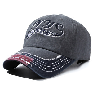 Gorra de béisbol de 6 paneles con efecto deslavado, costuras en contraste en el borde, informal, para deportes al aire libre, para adultos, unisex, 100% algodón - Product Image 5