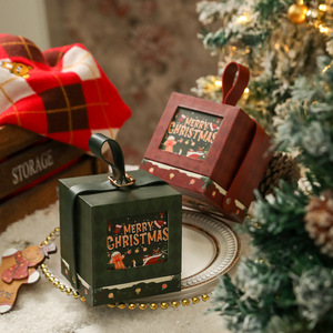 JOYWOOD Boîte cadeau de Noël festive pour emballer des pommes avec un design élégant de décoration de vacances - Product Image 1