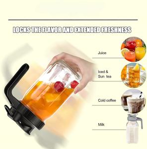 Couvre-bocaux à bec verseur en plastique gris de 86 mm à large ouverture - Product Image 3