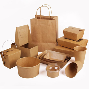 Caja de Almuerzo Desechable de Papel Kraft, Contenedor de Alimentos Compostable, Caja de Papel para Llevar Comida, Logotipo Personalizado, Empaque de Alimentos Biodegradable - Product Image 1