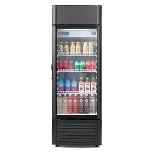 冰箱立式超市饮料冷却器立式冰箱6.5铜英尺单玻璃门展示冰箱