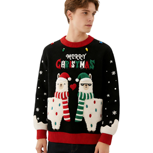 पुरुषों की लंबी आस्तीन क्रिसमस अल्का बदसूरत स्वेटर पुलवर 100% ऐक्रेलिक शीतकालीन अवकाश स्वेटर - Product Image 1