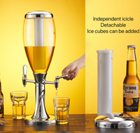 Distributeur de bière à tour de 3L avec tube de congélation pour club bar et fête avec deux robinets de distribution de vin.