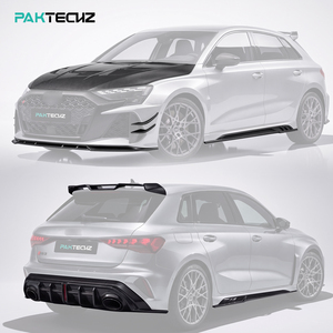 Kit Carrozzeria Completo in Fibra di Carbonio Secca Paktechz: Labbro Anteriore, Cofano, Minigonne Laterali, Diffusore Posteriore, Spoiler Tetto per Audi <span class=keywords><strong>RS3</strong></span> 8Y Sportback - Product Image 1