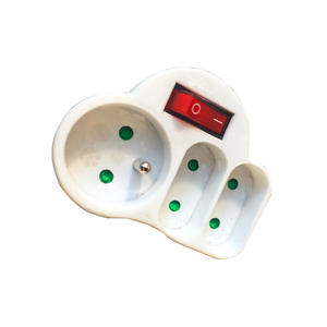 Bộ Chuyển Đổi Nguồn 2 + 1 Cách Với Công Tắc Bật/Tắt Sáng Tiêu Chuẩn Châu Âu NF Ổ Cắm Điện Được Liệt Kê - Product Image 1