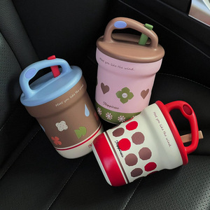 Vaso Térmico Hong Ling de 480 ml, Nuevos Colores, Taza de Café de Doble Pared de 360 ml, Libre de BPA, para Bebidas Frías y Calientes, con Pajita y Correa - Product Image 2