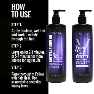 Champú y Acondicionador Profesional Personalizado de Marca Privada para <span class=keywords><strong>el</strong></span> Cuidado del Cabello, Nutritivo, Sin Amarillo ni Plateado, Tónico Morado para Cabello Rubio - Product Image 5