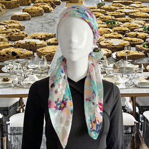 وشاح رأس نسائي مطبوع عليه زهور بلون الربيع وشاح قطني بشعور فسكوزي وشاح مطبوع إكسسوار أنيق - Product Image 2