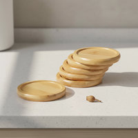 Ensemble de sous-verres en bambou naturel, tapis à boissons encastrés, protection de surface de table pour bar à café, restaurant, design classique écologique, 10 cm