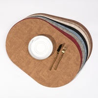 Set de table de luxe personnalisé antidérapant en cuir PU recyclé Tangwind, contemporain et écologique pour les fêtes