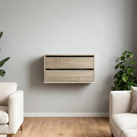 Armoire murale en noyer noir avec gestion des câbles pour meubles de maison