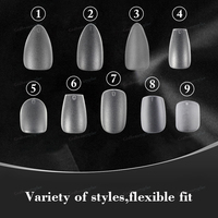 Faux ongles en acrylique doux, Extension d'ongles multi-tailles, pointes françaises, transparent, vente en gros, cercueil, longs ongles