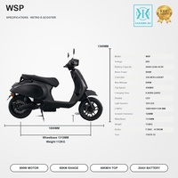 Fabrieksdirecte verkoop 60V 800W elektrische scooter voor volwassenen, 20AH loodzuurbatterij, 60km bereik, schijfrem, hot sell
