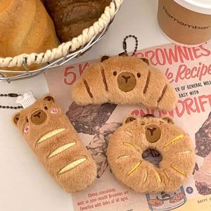 Lindo Llavero de Peluche de Capibara con Temática de Comida, Colgante de Animal de Peluche Suave con Diseño de Pan y Donut, Kawaii, Ecológico, Forma 3D, para Bolsos - Product Image 3
