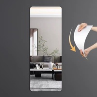 Miroir acrylique incassable réfléchissant avec support adhésif découpable sur mesure pour la décoration murale de la maison, de la salle de sport ou de la chambre, taille personnalisée OEM