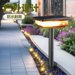 โคมไฟตั้งพื้นพลังงานแสงอาทิตย์พร้อมสายไฟ LED กันน้ำ เปิด/ปิดอัตโนมัติ สำหรับตกแต่งสวนและลานบ้าน - Product Image 4