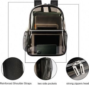 Free Sample Clear <b>Backpack</b> Heavy Duty Transparent <b>Backpack</b> for Sports,Work,<b>Security</b> Travel - Product Image 3