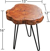Großhandel Vintage einzigartige Form Naturholz stumpf rustikale Oberfläche Beistell tisch Holztisch