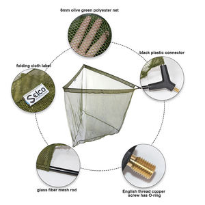 WEIHE 127*127cm <span class=keywords><strong>tête</strong></span> de filet <span class=keywords><strong>d</strong></span>'atterrissage de pêche AL en fibre de polyester verte pour la pêche à la <span class=keywords><strong>carpe</strong></span> - Product Image 3