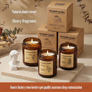 Wholesale Classic Scented Candle 100g - 3.5oz Brown Jar Smokeless Luxury Soy Wax Candle for Home Decor Hotel SPA and Wedding - Product Image 1