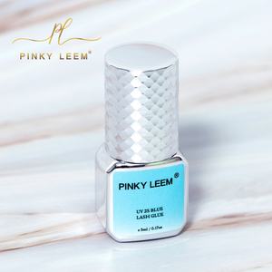 Pinky leem Nouveau produit Colle à cils UV sans latex bleue 2s 5ml logo LED Lumière Séchage rapide Imperméable Colle à cils UV Extension de cils - Product Image 4